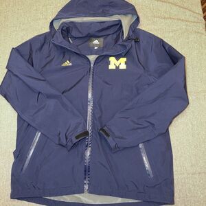 Adidas Michigan Wolverines Rain Jacket Men’s Size L Gore Tex Football U Of M